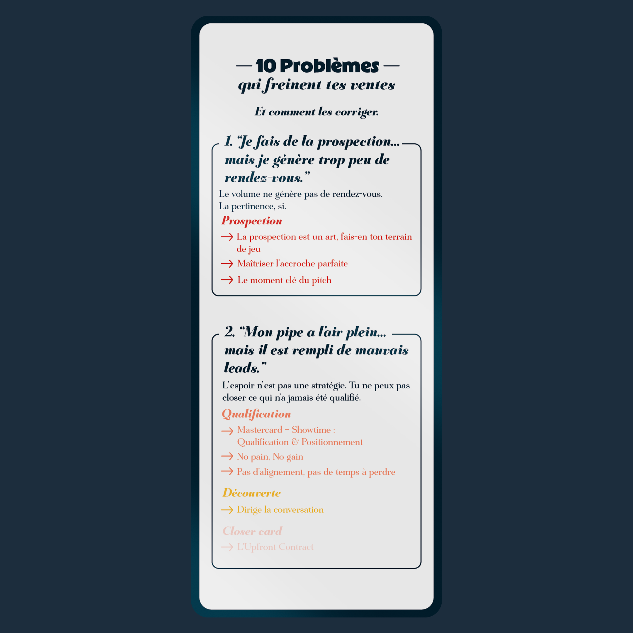 Closer Deck - Le deck vente