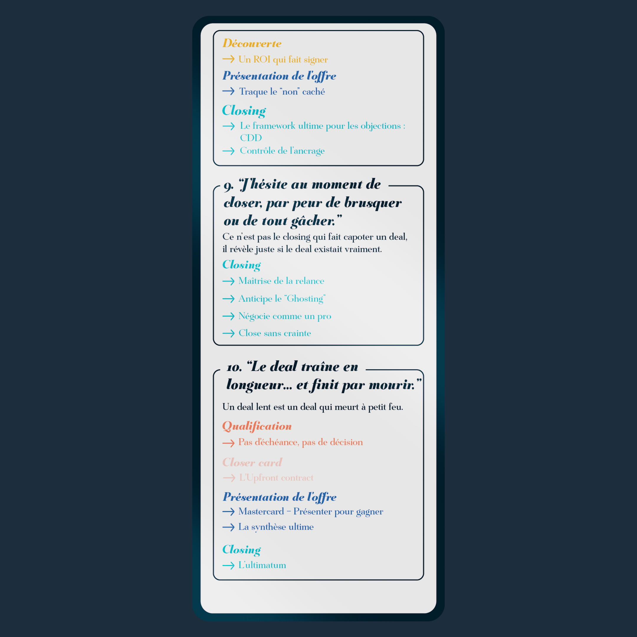 Closer Deck - Le deck vente